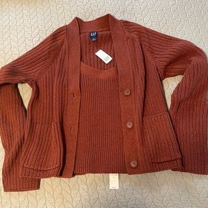 NWT Gap Chunky Rib Sweater Tank and Pocket Cardigan set